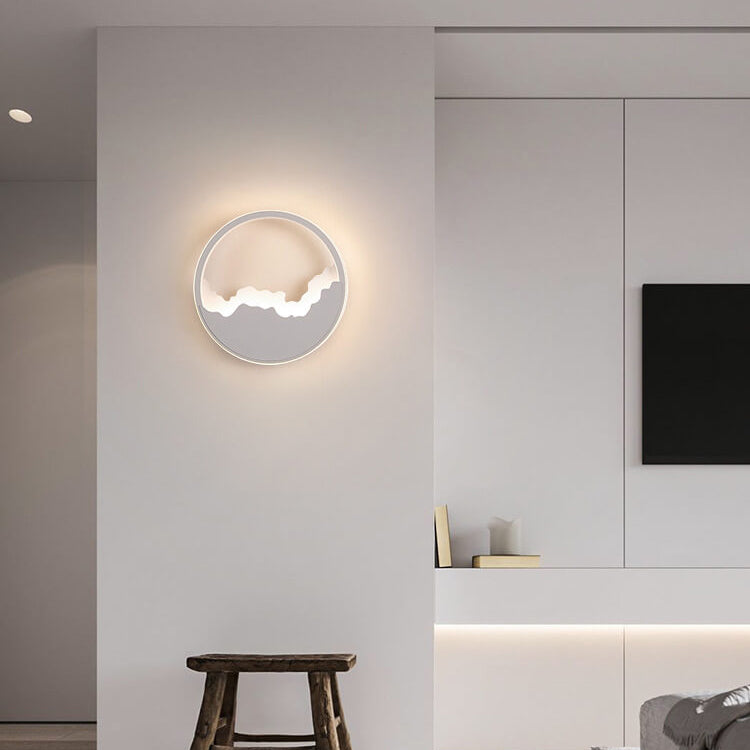 Modern Minimalist Oval Iron Refined Wave LED Wall Sconce Lamp