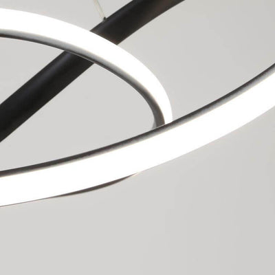 Moderne minimalistische Ring-Aluminiumstreifen-LED-Pendelleuchte 