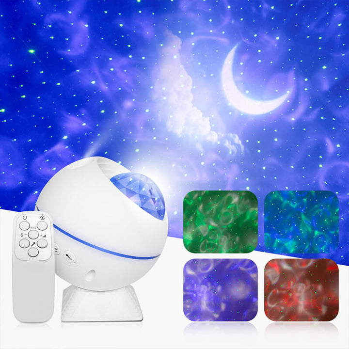 Lampe LED moderne en plastique à sept couleurs, Projection d'étoiles contrôlée par le son, veilleuse 