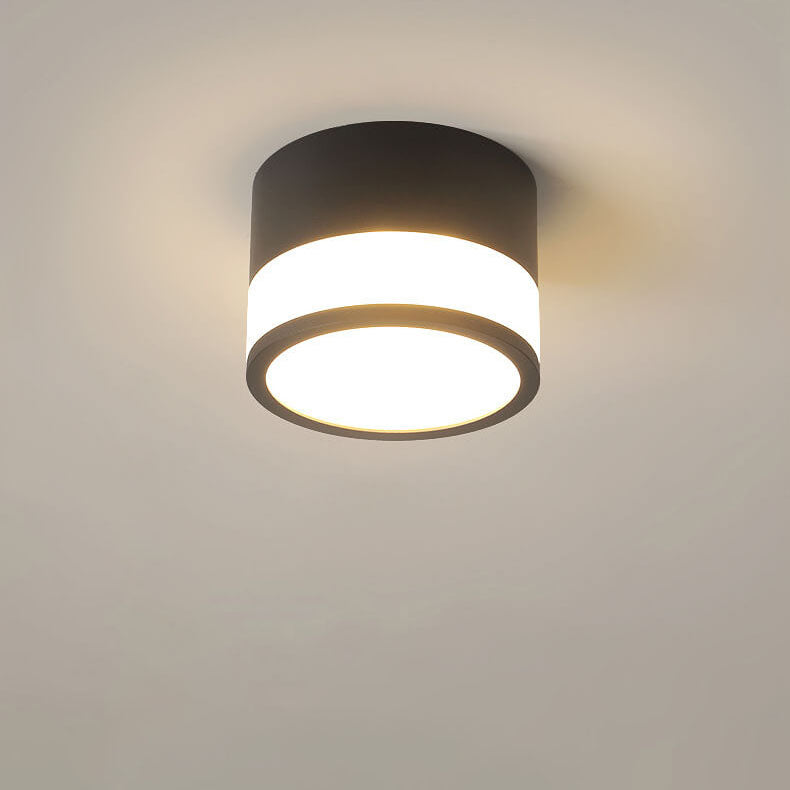Modern Solid Color Cylinder Aluminum LED Flush Mount Light