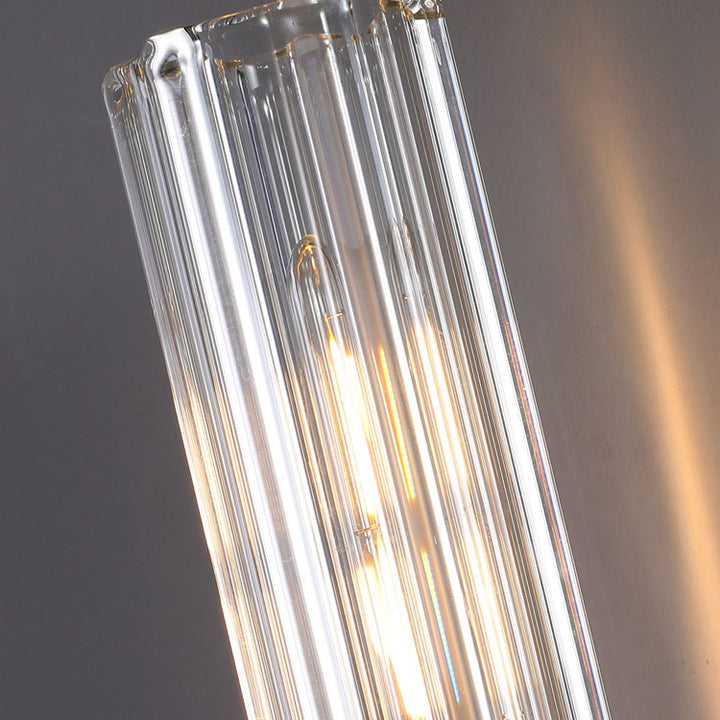 Moderne luxuriöse Zylinder-Wandleuchte aus Kupfer und Glas mit 1/2-flammigem Licht für das Schlafzimmer 