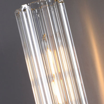 Modern Luxury Glass Cylinder Brass 1/2 Light Wall Sconce Lamp