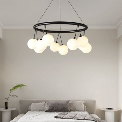 Nordic Modern Cherry Shape Iron Straight Row 8/10/14-Light Island Light Chandelier