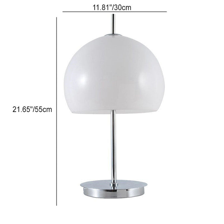Zeitgenössische, schlichte, halbrunde Tischlampe mit Glasschirm und 1 Licht fürs Arbeitszimmer 