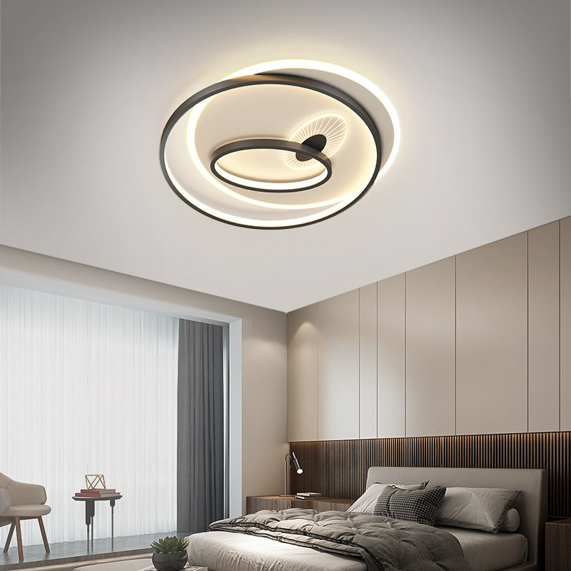 Creative Simple Circular Overlapping Dislocation Design LED Flush Mount Light