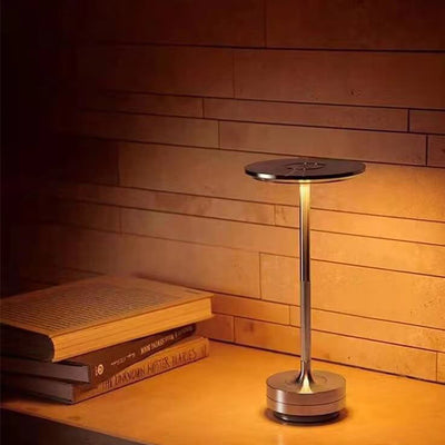 Modern Simple Aluminum Round USB Touch Eye Protection LED Table Lamp