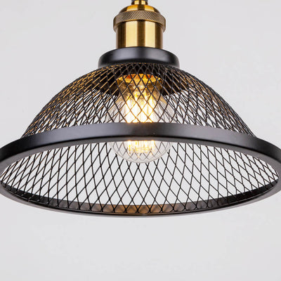 Vintage Industrial Iron Mesh Cone 1-Light Semi-Flush Mount Deckenleuchte