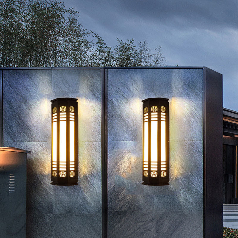 Modern Classical Cylindrical Stainless Steel Imitation Marble Waterproof Outdoor LED Wall Sconce Lamp