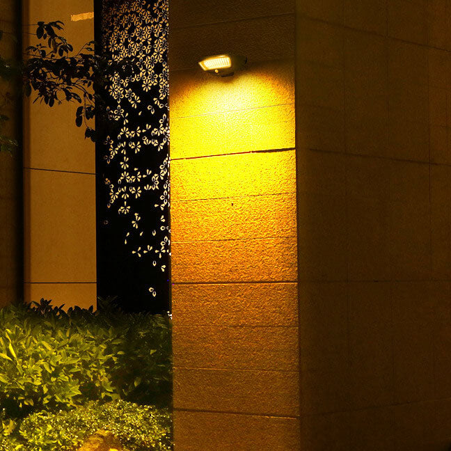 Solar Stainless Steel Body Sensor LED Outdoor Wall Sconce Lamp