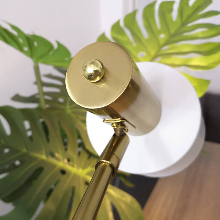 Modern Minimalist  Cylinder Shade Marble Hardware Base 1-Light Table Lamp for Bedroom