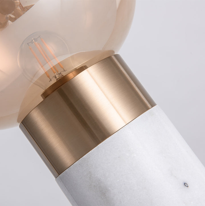 European Minimalist Marble Hardware Glass 1-Light Table Lamp