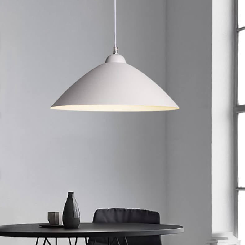 Lámpara colgante de 1 luz con cúpula de tapa de hierro simple nórdica 