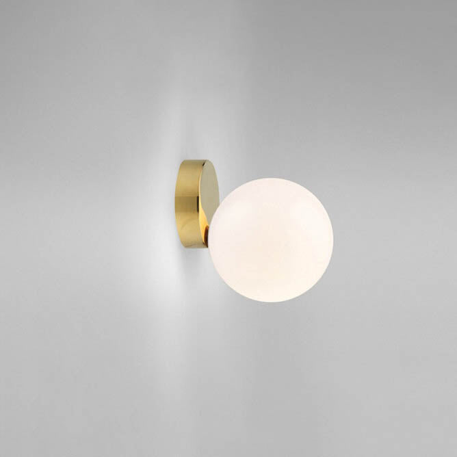 Nordischer minimalistischer weißer Orb aus Metall und Glas LED-Deckenleuchte 