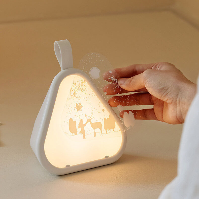 Lámpara de mesa con luz nocturna LED atmosférica de siete colores en triángulo creativo 