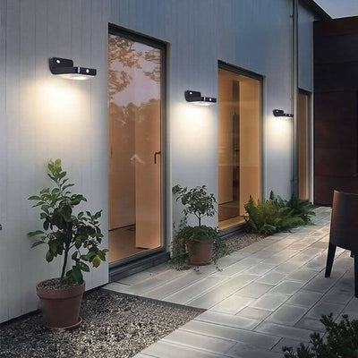 Outdoor Square Flat Solar Body Sensor LED Patio Waterproof Wall Sconce Lamp