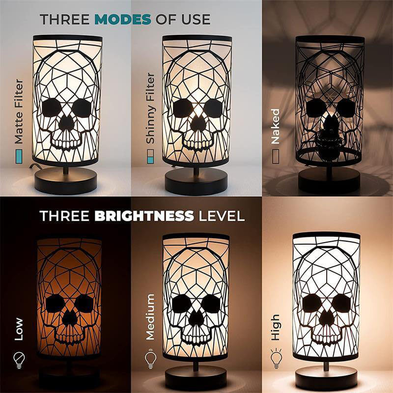 Creative Gothic Skeleton Metal Cylinder 1-Light Decorative Table Lamp