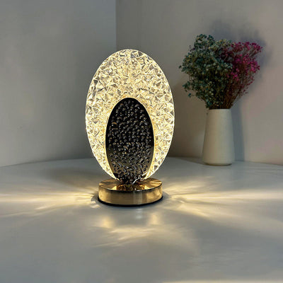 Light Luxury Acrylic Oval LED Rechargeable Touch Table Lamp