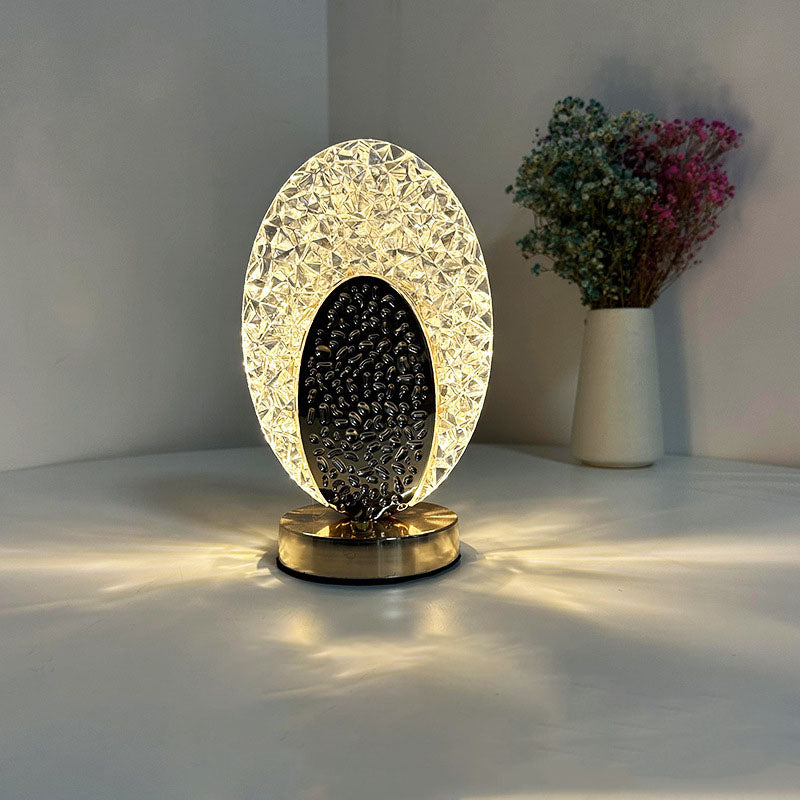 Light Luxury Acrylic Oval LED Rechargeable Touch Table Lamp