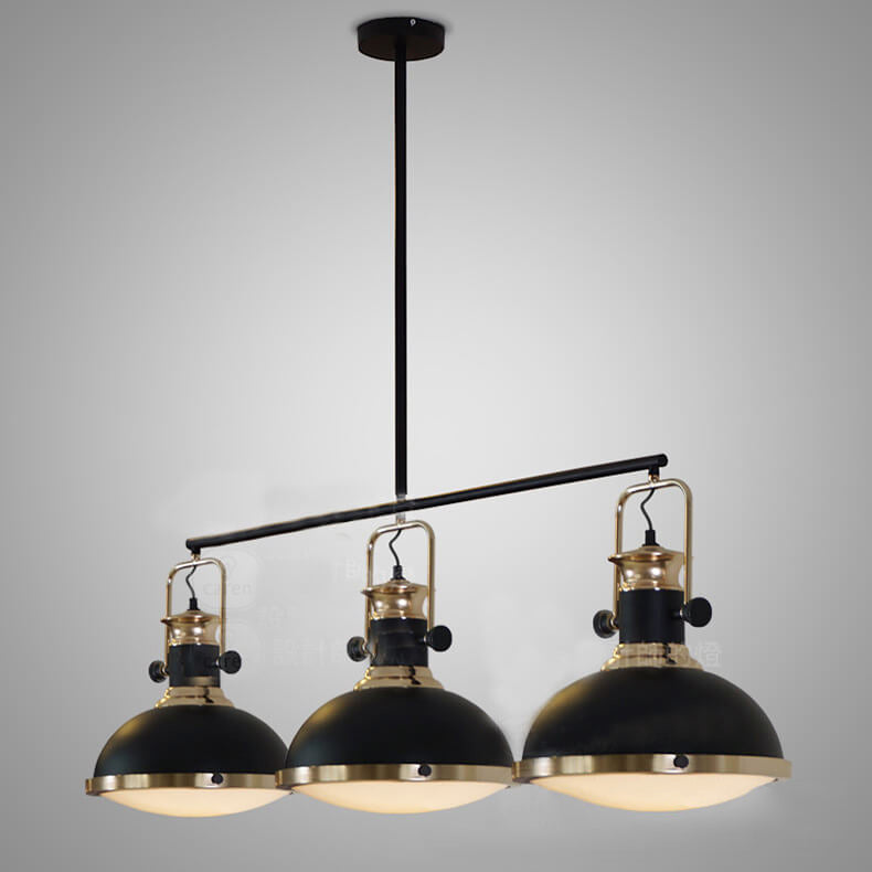 Industrial Vintage Iron Pot Lid Rotatable 1/3 Light Chandelier