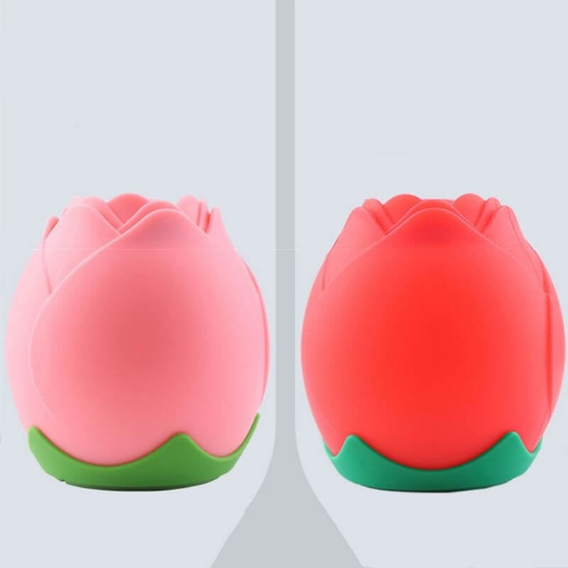 Luz de noche LED de mesa con lámpara de ambiente USB de silicona creativa en forma de rosa 