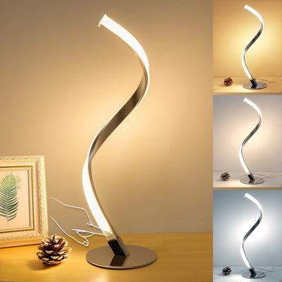 Modern Minimalist Aluminum Spiral Strip LED Table Lamp For Home Office