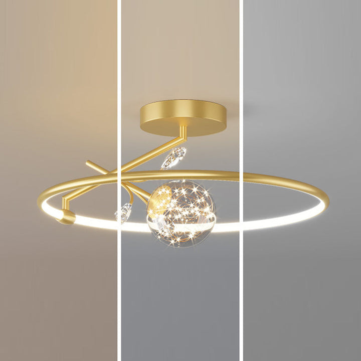 Moderne Art Deco Eisen Geometrische Ring Stern LED Anhänger Licht Für Wohnzimmer 