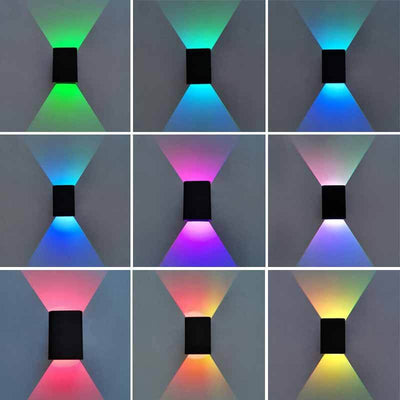 Moderne quadratische Aluminium-LED-RGB-Wandleuchte