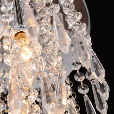 Nordic Luxury Chrome Crystal Curtain Design 1-Light Wall Sconce Lamp