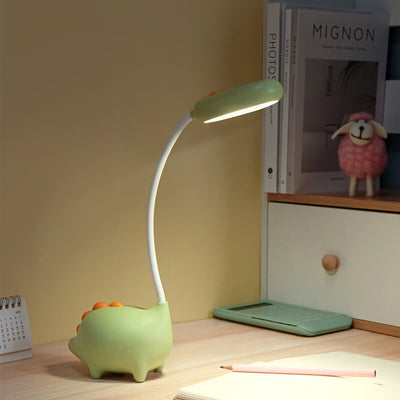 Lámpara de escritorio LED recargable con cuidado de ojos de dinosaurio de dibujos animados 