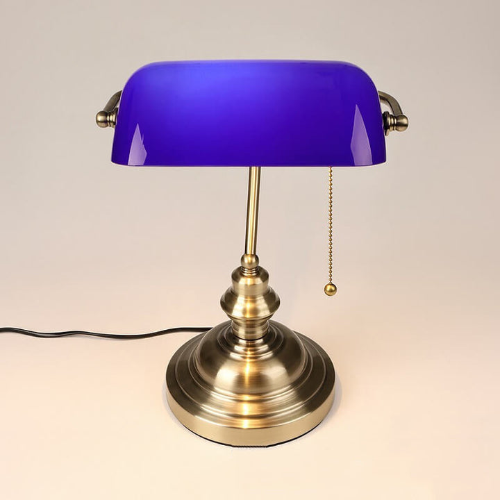 Retro Farbige Glas Metallbasis 1-Licht Reißverschluss Tischlampe 
