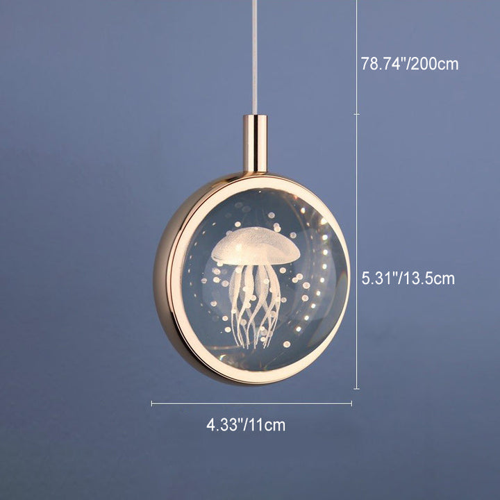 Lustre LED en aluminium cristal rond minimaliste moderne pour chambre 