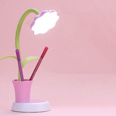 Creative Sun Flower Pen Holder Design LED Table Lamp