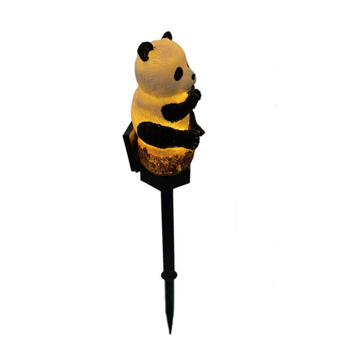 Luz de enchufe de suelo decorativa para patio impermeable al aire libre de resina solar Panda 
