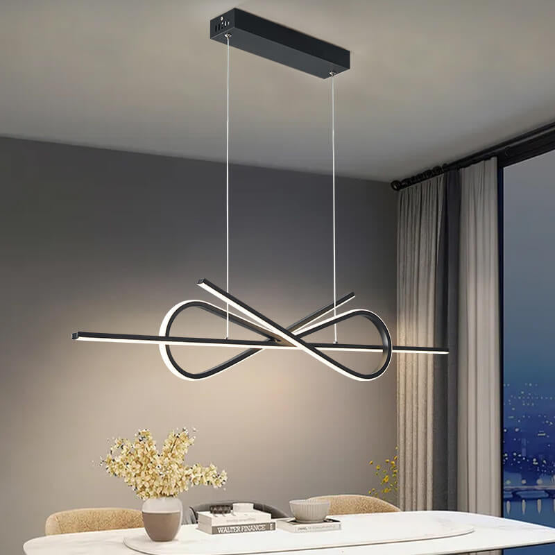 Modern Light Luxury Bow Line Design Island Light LED-Kronleuchter