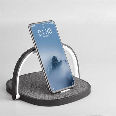 Creative Simple Wireless Charging Round Flat Panel LED Night Light Table Lamp