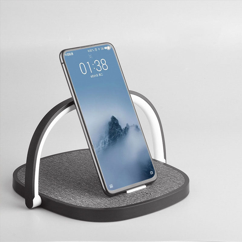 Creative Simple Wireless Charging Round Flat Panel LED Night Light Table Lamp