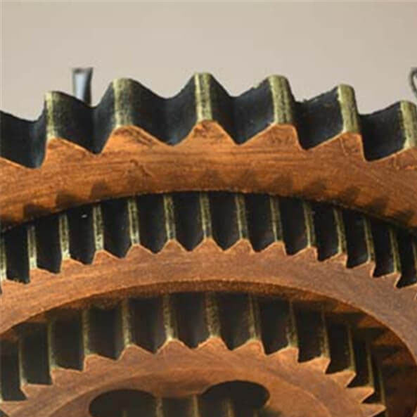 Retro Industrial Gear Iron Wooden Twine 2-Licht-Inselleuchte Kronleuchter 