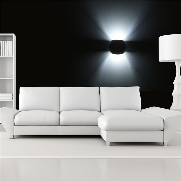 Modern Minimalist Round Drum Up and Down Gypsum 1-Light  Wall Sconce Lamp