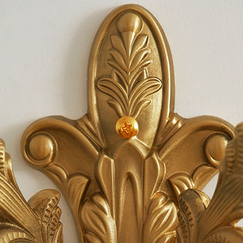 Lámpara de aplique de pared de 1/2 luces de cristal de latón estilo tradicional francés para sala de estar 