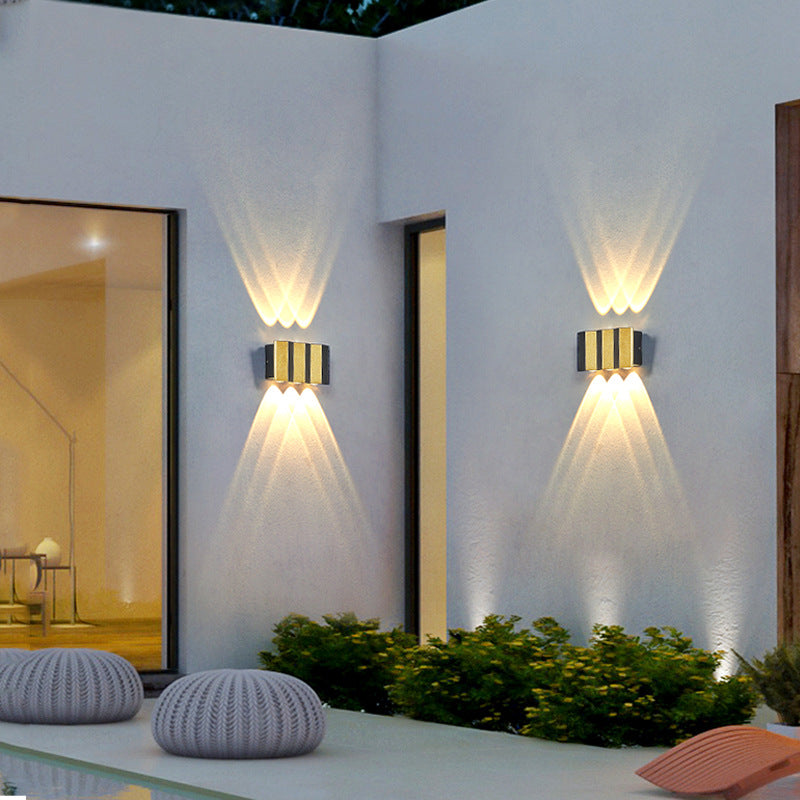 Modern Light Luxury Golden Aluminum Outdoor Waterproof Patio LED Wall Sconce Lamp