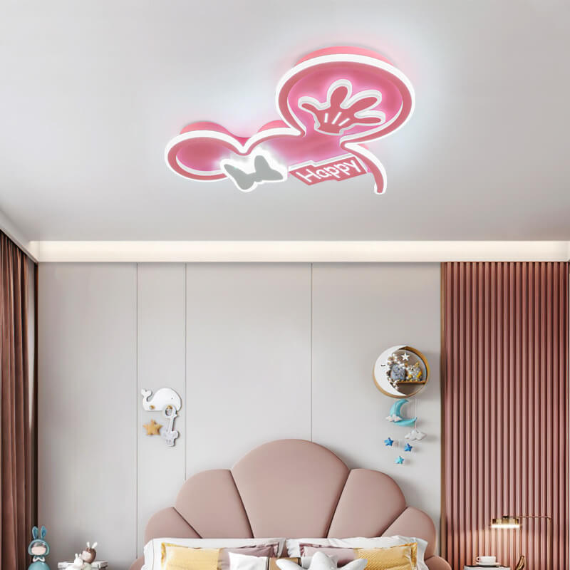 Cartoon Creative Minnie LED Kids Flush Mount Ceiling Light