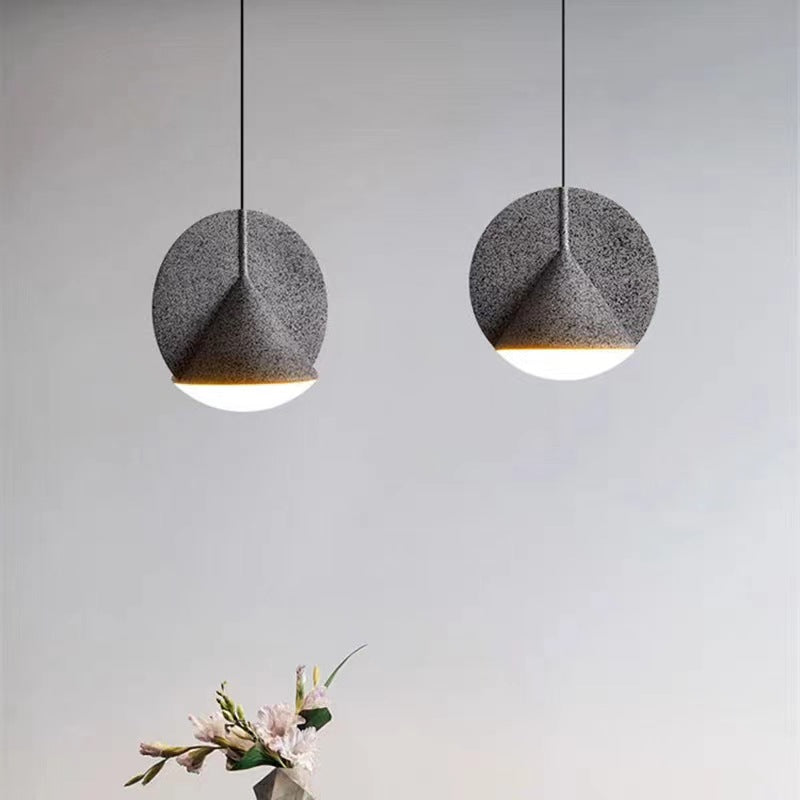 Contemporary Scandinavian Imitation Terrazzo Texture Conic Shade LED Pendant Light For Bedroom