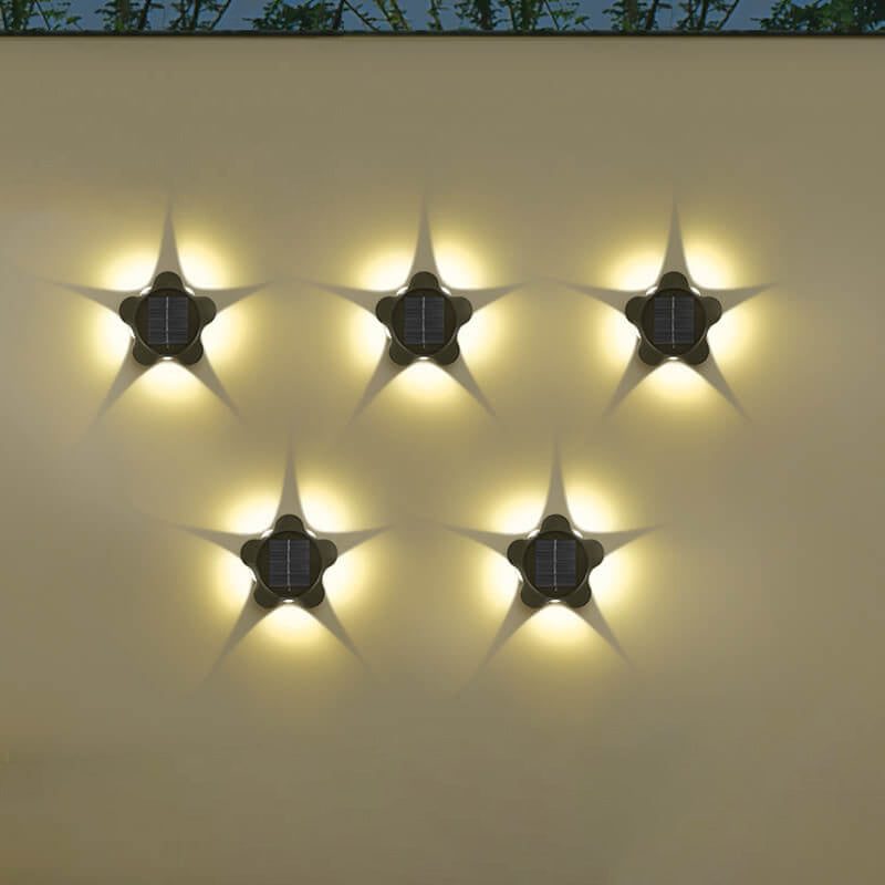 Modern Solar Plum Outdoor Waterproof Decorative Wall Sconce Lamp