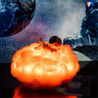 Creative Clouds Lunar Astronaut LED Remote Control Night Light Table Lamp