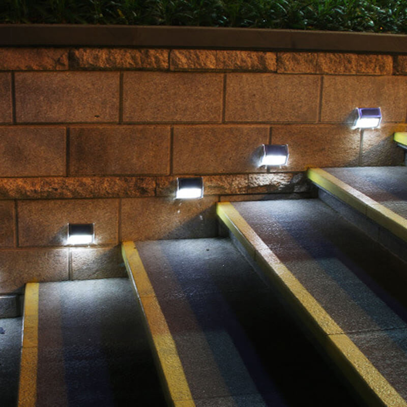 Solar wasserdichtes Stereo-Dreieck-Design LED Outdoor-Gang-Treppenlicht 