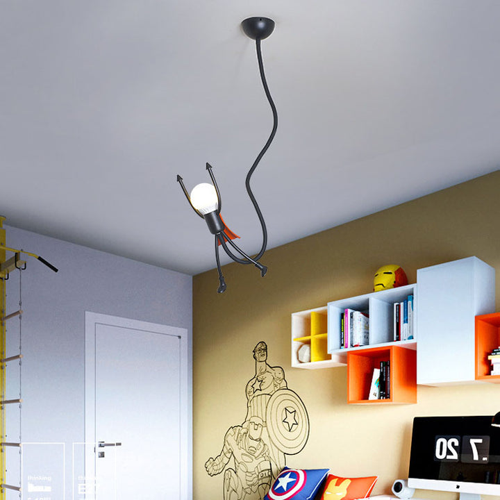 Lustre suspendu moderne créatif Superman en acrylique à 1 lumière 