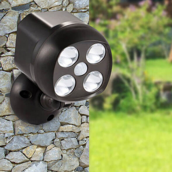 Einfache Spotlight 4 LED drehbare Sensor Straßenleuchte Wandleuchte Lampe 