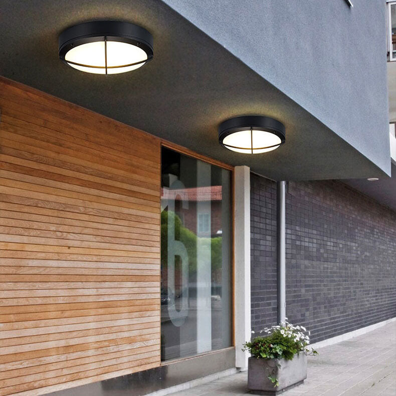 Lumière de plafond LED ronde créative extérieure étanche en aluminium acrylique 