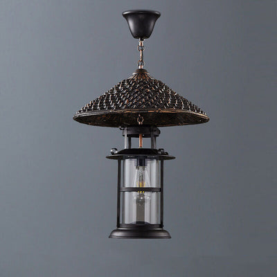 Vintage Industrial Bucket Hat Lantern 1-Light Pendant Light