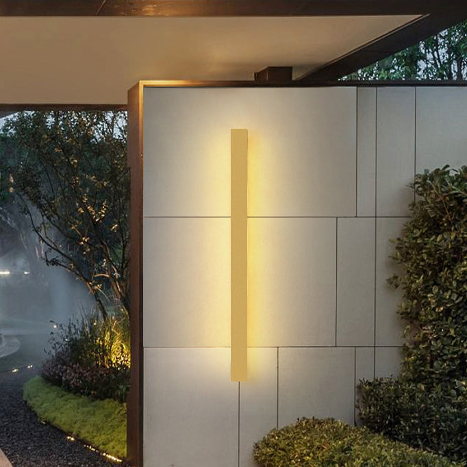 Outdoor Modern Simple Gold Long Strip Acrylic Iron Waterproof LED Wall Sconce Lamp